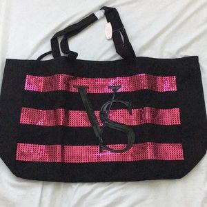 Victoria Secret sequin tote bag